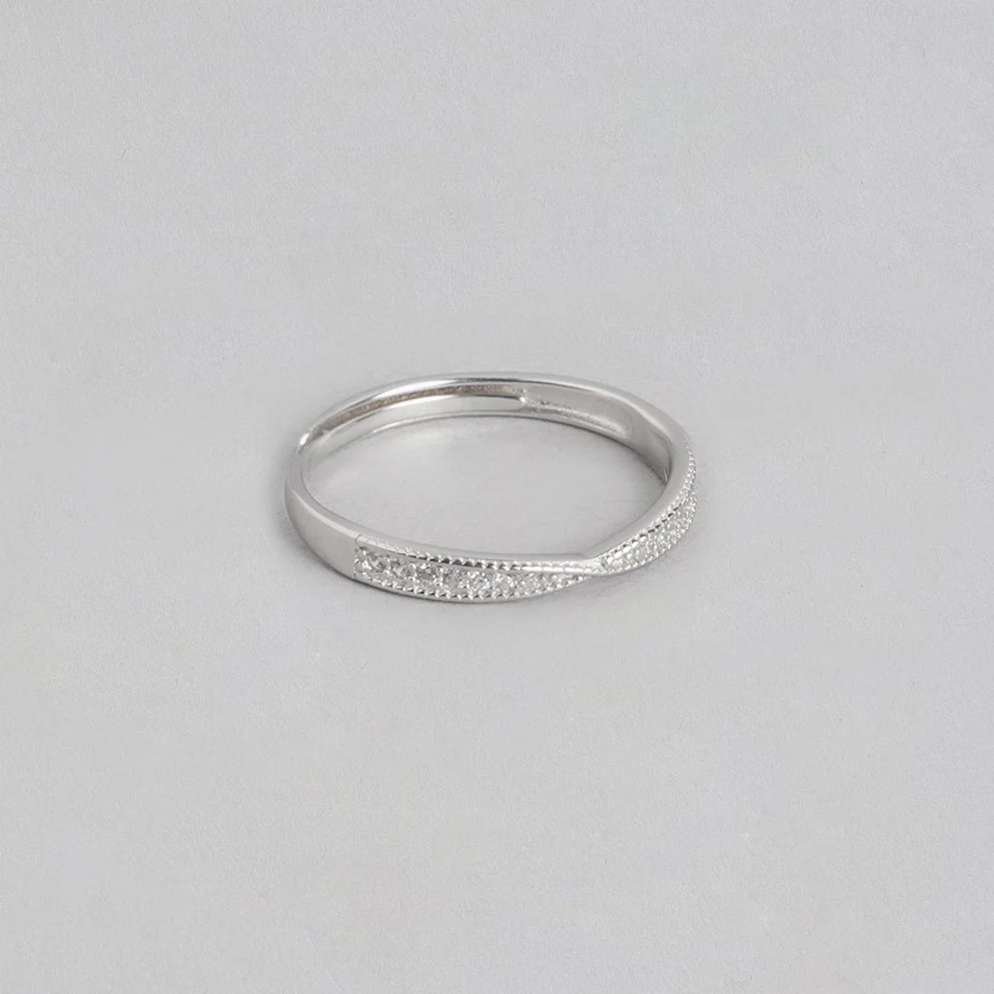 CZ Studded 925 Sterling Silver Women Ring (Adjustable) - Image 7