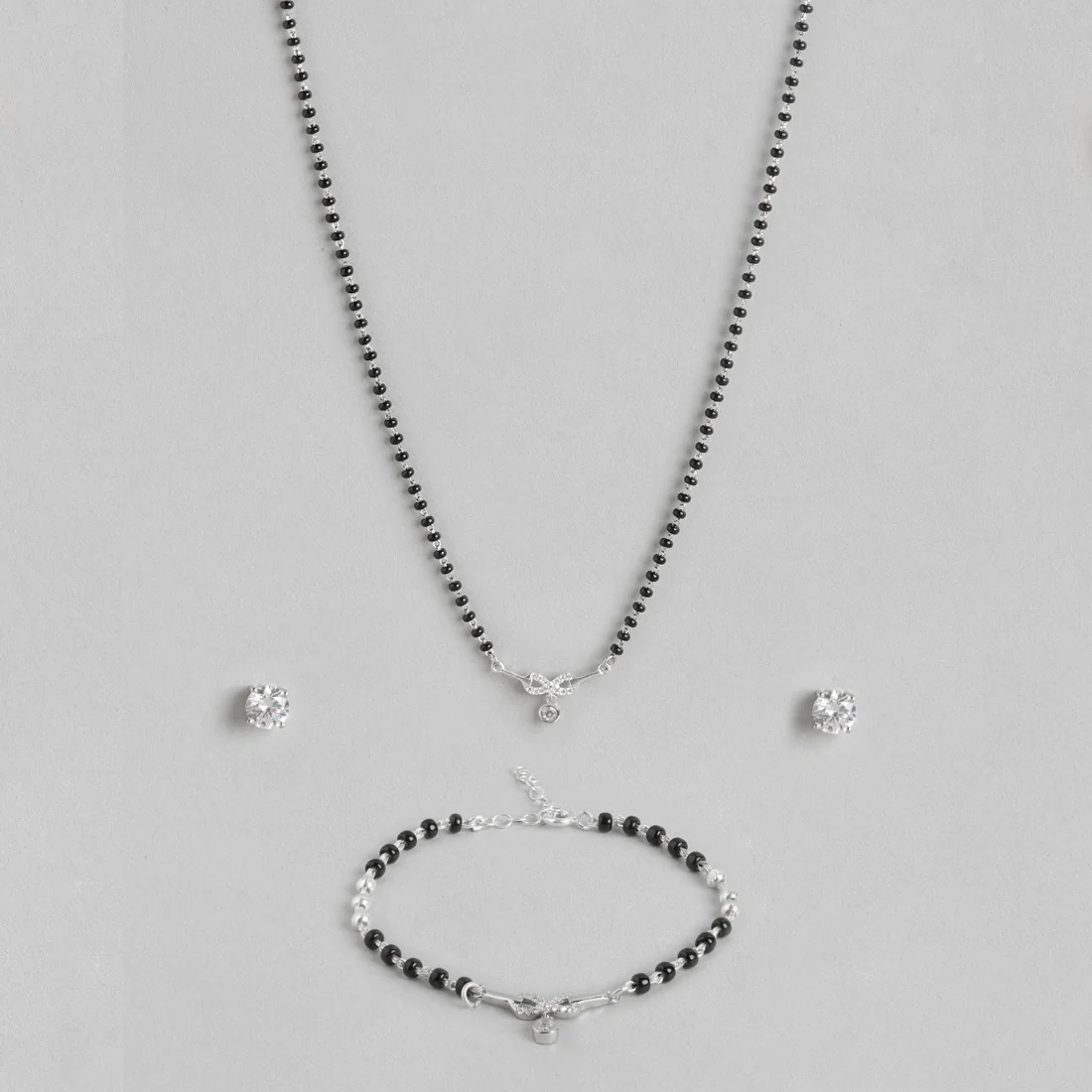 Infinity Rhodium Plated 925 Sterling Silver Jewellery Set - Image 2