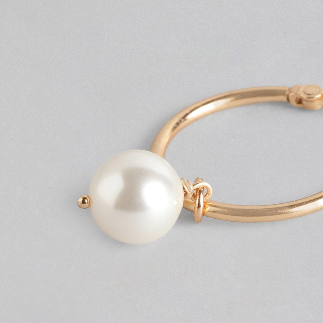 Simple and Beaded Pearl 925 Sterling Silver Earring Combo - Image 7