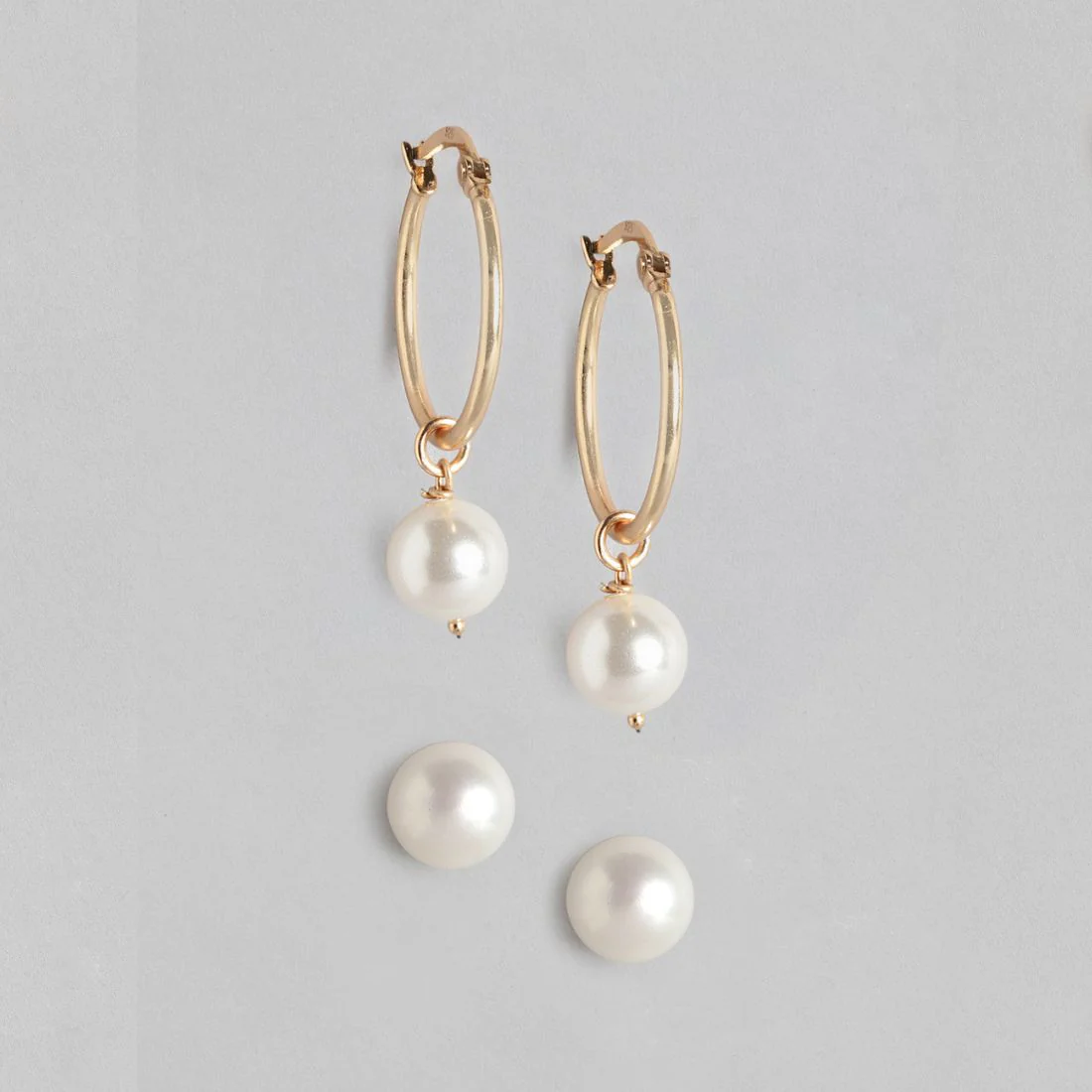 Simple Pearl 925 Sterling Silver Earring Combo - Image 3