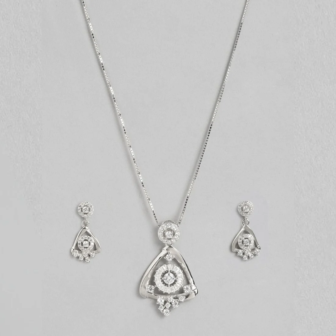 Zirconia Radiance Harmony Rhodium-Plated 925 Sterling Silver Jewelry Set - Image 3
